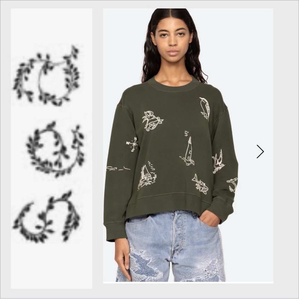 NEW SEA clyde lighthouse sweatshirt in green XL